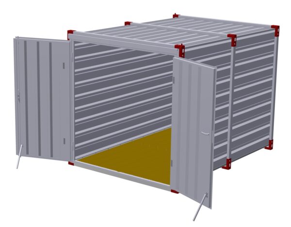 Contentor de 3 m com portas duplas - Piso de tábuas de madeira - Image 2