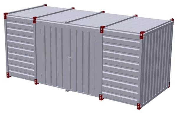 Contentor de 5 m com porta lateral de asa dupla - Piso de tábuas de madeira