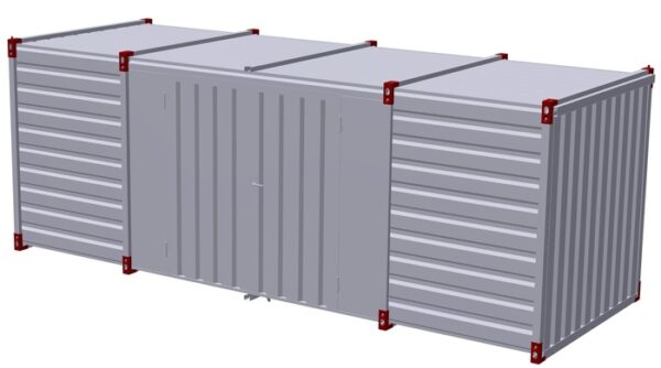 Contentor de 6 m com porta lateral de asa dupla - Piso de tábuas de madeira