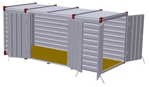 Garagem 5 m - Piso de tábuas de madeira
